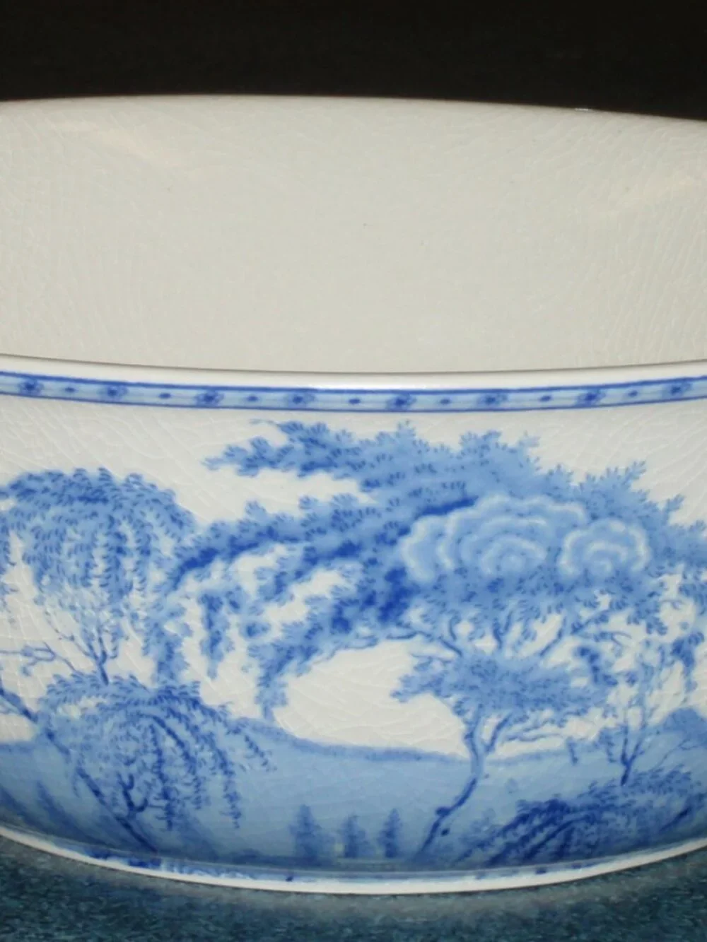 Pottery Barn Sophia Willow Serving Bowl Crackle Glaze 9